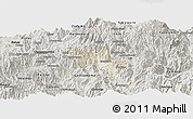 Shaded Relief Panoramic Map of Catamayo, semi-desaturated