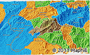 Satellite 3D Map of Celica, political outside