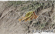 Satellite 3D Map of Celica, semi-desaturated