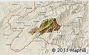 Satellite 3D Map of Celica, shaded relief outside