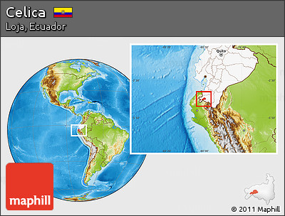 Physical Location Map of Celica, highlighted country