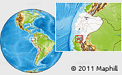 Physical Location Map of Celica, highlighted country, highlighted parent region, within the entire country