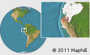 Satellite Location Map of Celica, highlighted country, highlighted parent region