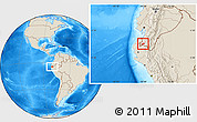 Shaded Relief Location Map of Celica
