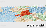 Political Panoramic Map of Celica, lighten