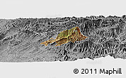 Satellite Panoramic Map of Celica, desaturated