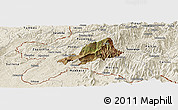 Satellite Panoramic Map of Celica, shaded relief outside