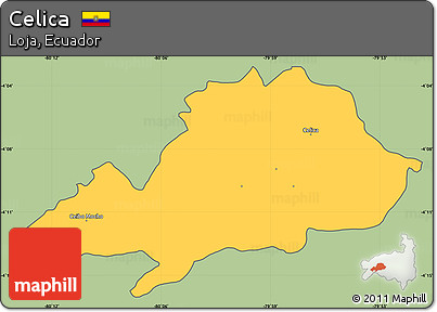 Savanna Style Simple Map of Celica, cropped outside