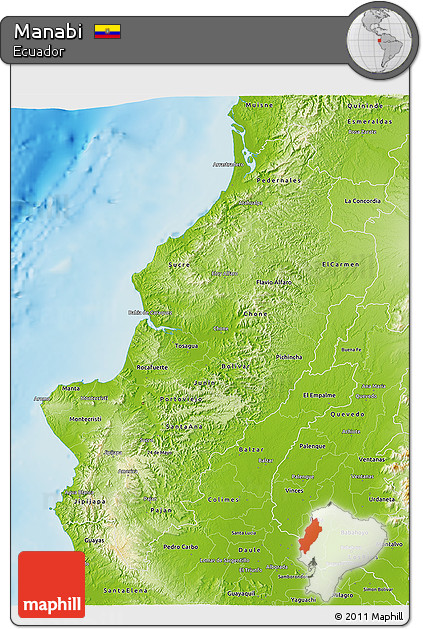 Physical 3D Map of Manabi