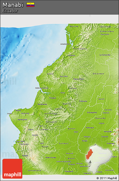 Physical 3D Map of Manabi