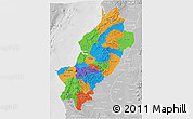Political 3D Map of Manabi, lighten, desaturated