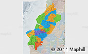 Political 3D Map of Manabi, lighten, semi-desaturated