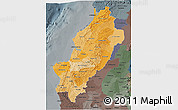 Political Shades 3D Map of Manabi, darken, semi-desaturated