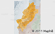 Political Shades 3D Map of Manabi, lighten, semi-desaturated