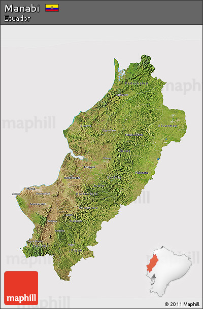 Satellite 3D Map of Manabi, cropped outside