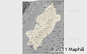 Shaded Relief 3D Map of Manabi, darken, desaturated