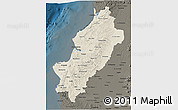 Shaded Relief 3D Map of Manabi, darken