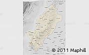 Shaded Relief 3D Map of Manabi, desaturated