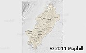 Shaded Relief 3D Map of Manabi, lighten, desaturated