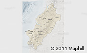 Shaded Relief 3D Map of Manabi, lighten, semi-desaturated