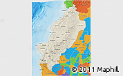 Shaded Relief 3D Map of Manabi, political outside