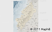 Shaded Relief 3D Map of Manabi, semi-desaturated