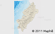 Shaded Relief 3D Map of Manabi, single color outside