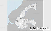 Gray 3D Map of Chone, single color outside