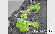 Physical 3D Map of Chone, darken, desaturated