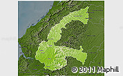 Physical 3D Map of Chone, darken