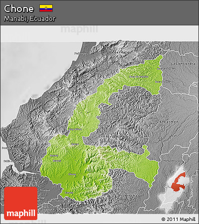 Physical 3D Map of Chone, desaturated