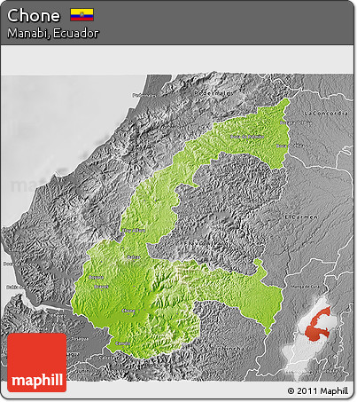Physical 3D Map of Chone, desaturated