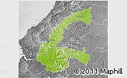 Physical 3D Map of Chone, desaturated