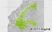 Physical 3D Map of Chone, lighten, desaturated