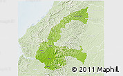 Physical 3D Map of Chone, lighten