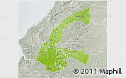 Physical 3D Map of Chone, lighten, semi-desaturated