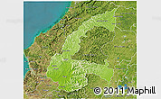 Physical 3D Map of Chone, satellite outside