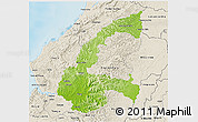 Physical 3D Map of Chone, shaded relief outside