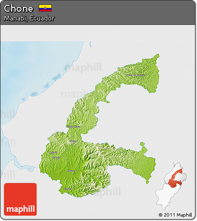 Physical 3D Map of Chone, single color outside