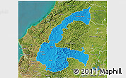 Political 3D Map of Chone, satellite outside
