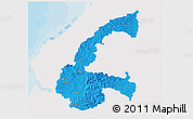 Political 3D Map of Chone, single color outside