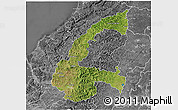 Satellite 3D Map of Chone, desaturated