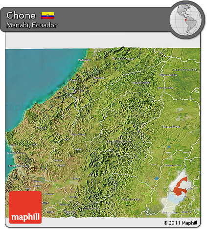 Satellite 3D Map of Chone