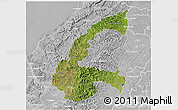 Satellite 3D Map of Chone, lighten, desaturated