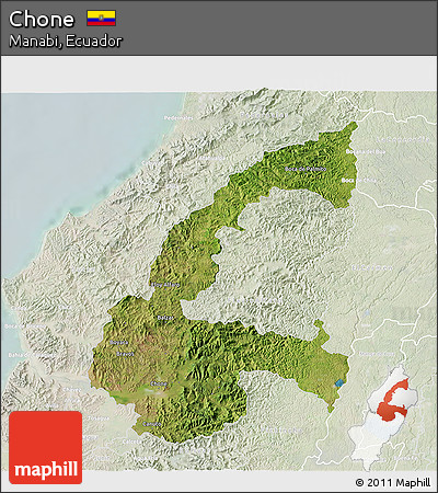 Satellite 3D Map of Chone, lighten