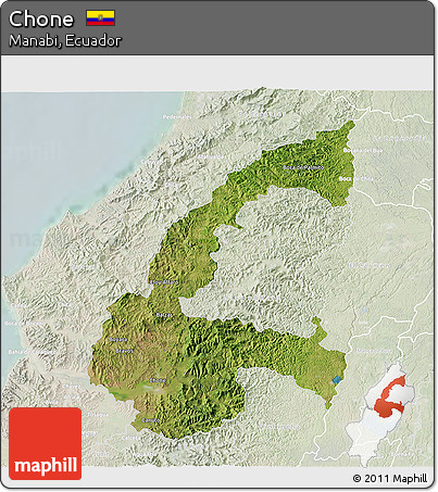 Satellite 3D Map of Chone, lighten