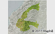 Satellite 3D Map of Chone, lighten, semi-desaturated