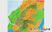 Satellite 3D Map of Chone, political outside