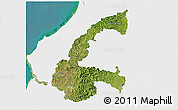 Satellite 3D Map of Chone, single color outside