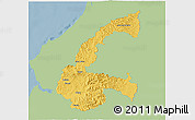 Savanna Style 3D Map of Chone, single color outside